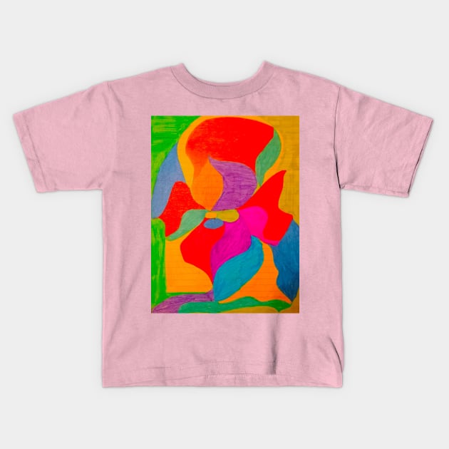 Abstract Painting Flower Art Kids T-Shirt by colorful444